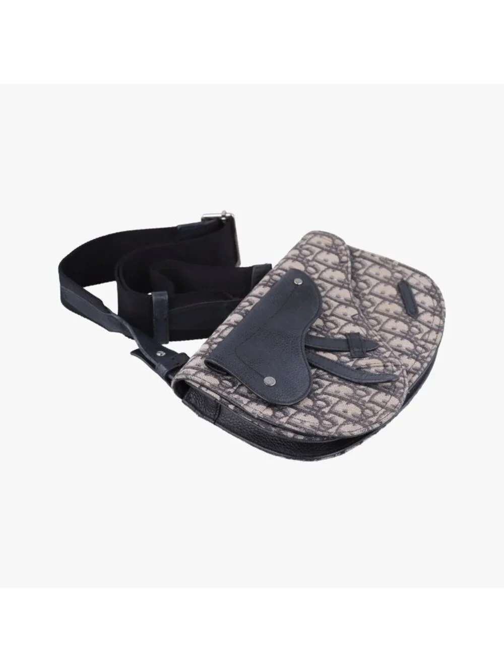 Dior Saddle Pouch Navy Black Jacquard